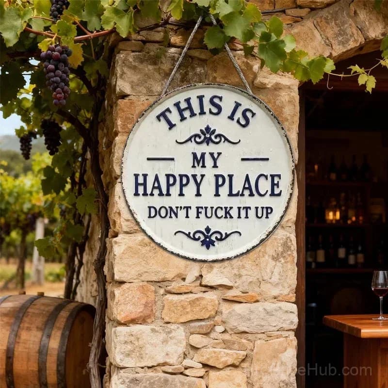 This Is My Happy Place Door Sign - Outdoor Garden Decor - View 4