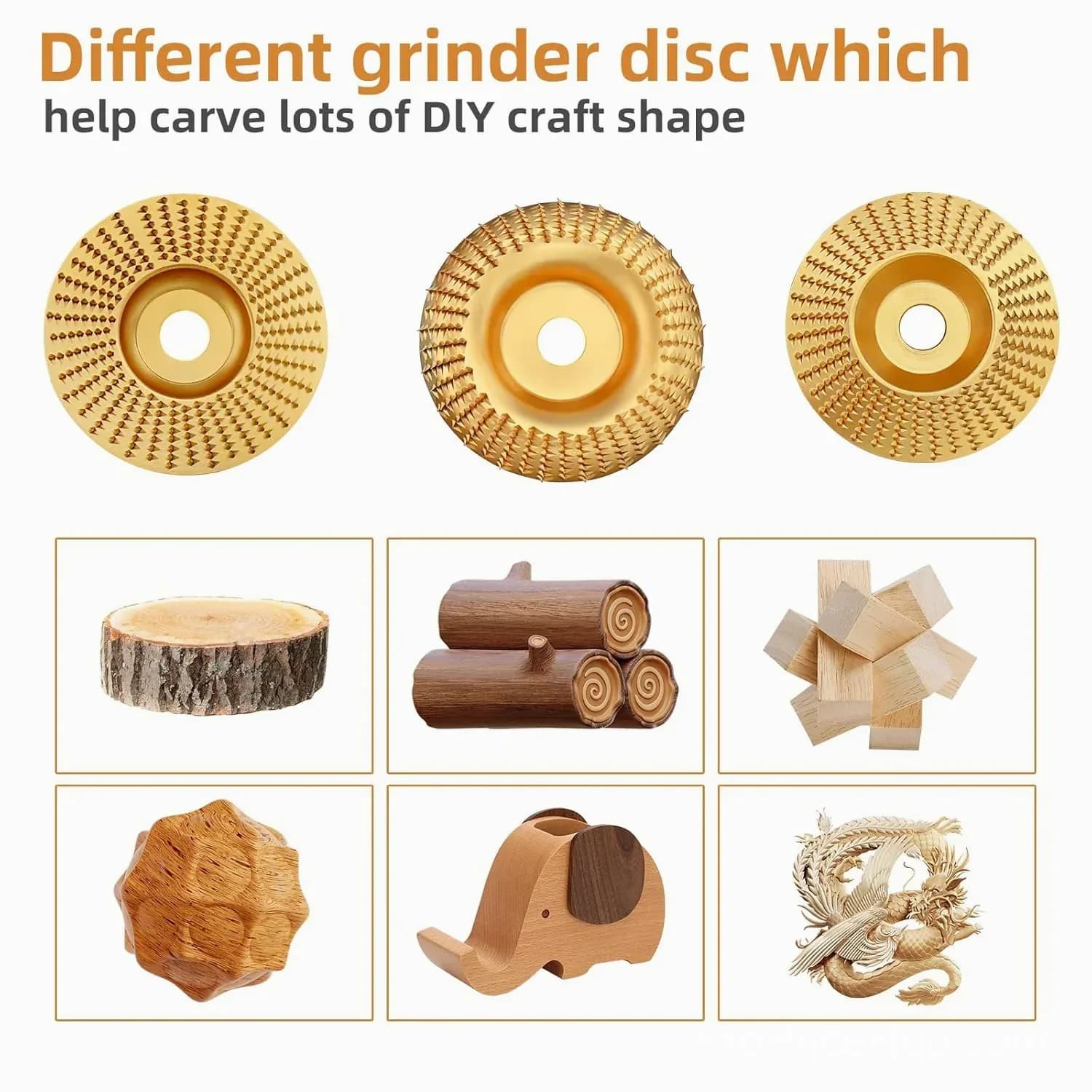 3-Piece Wood Carving Disc Set - View 10