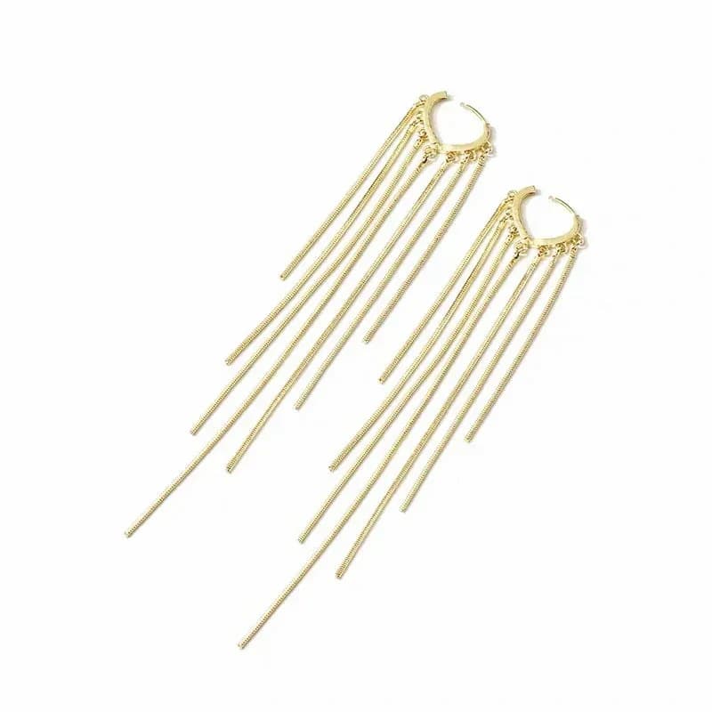 14K Gold Plated Long Tassel Earrings for Women - View 10