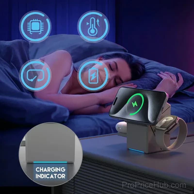 3-in-1 Foldable Magnetic Wireless Charging Station - View 1