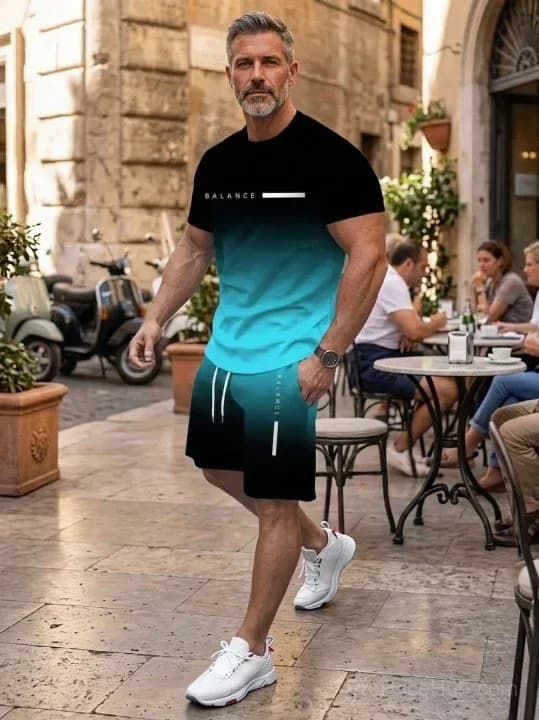 Men's Gradient Fitness 2-Piece Activewear Set - View 1