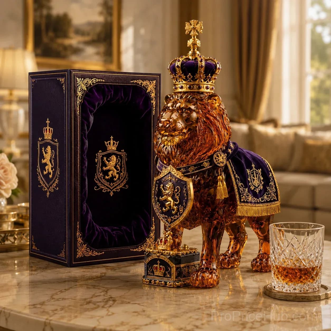 Collectible Crown 87th Anniversary Royal Lion Whiskey Bottle - View 3