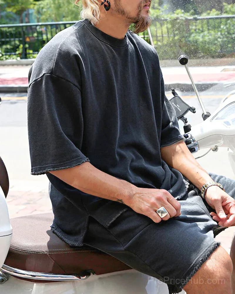 Men's Casual Loose Fit Solid Sports Set (M-8XL) - View 17