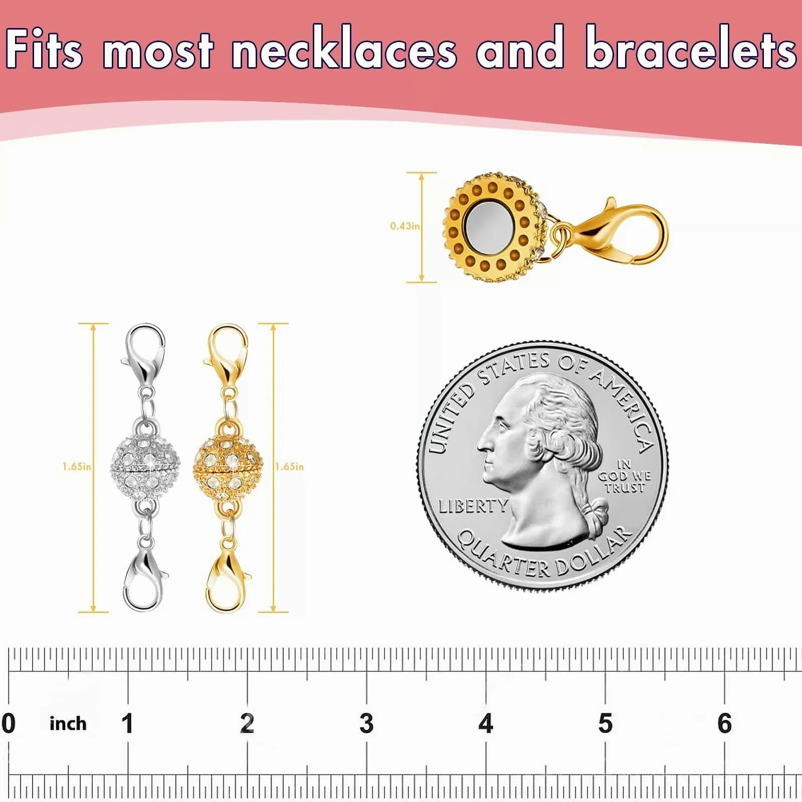 Magnetic Necklace Clasps and Closures, Mixed Set, 12 Pcs - View 3