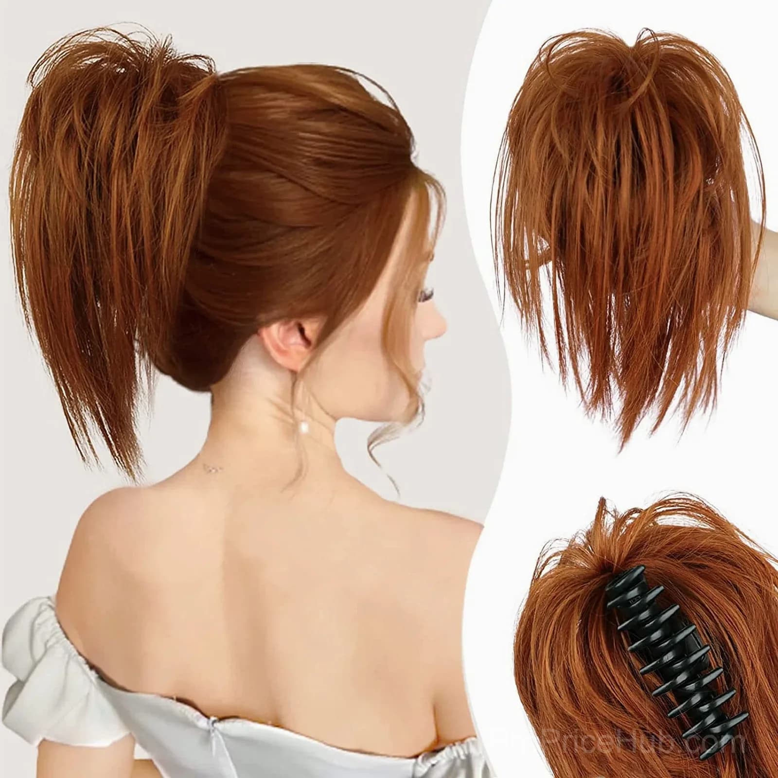 Blonde Hair Extension Clip for Messy Ponytail Volume - View 9