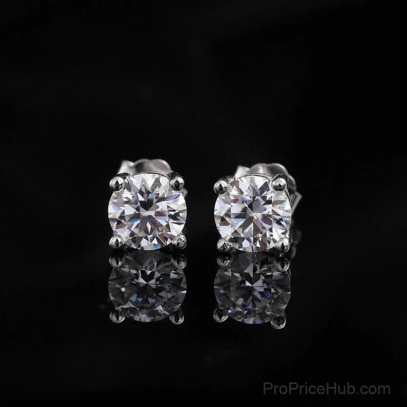Classic 4-Prong Moissanite Earrings - View 9
