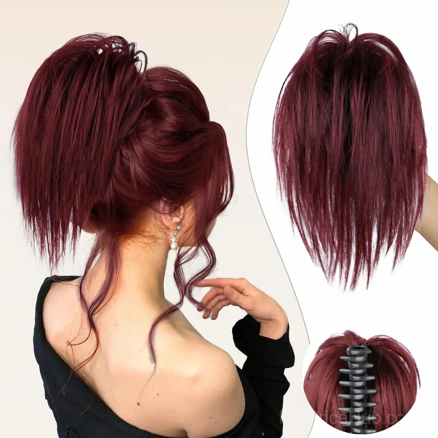 Blonde Hair Extension Clip for Messy Ponytail Volume - View 17