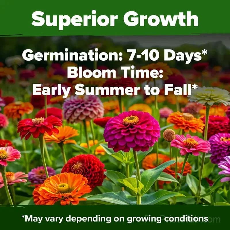 Zinnia Seeds - Heirloom, Pure, No Filler Flower Seeds - View 4