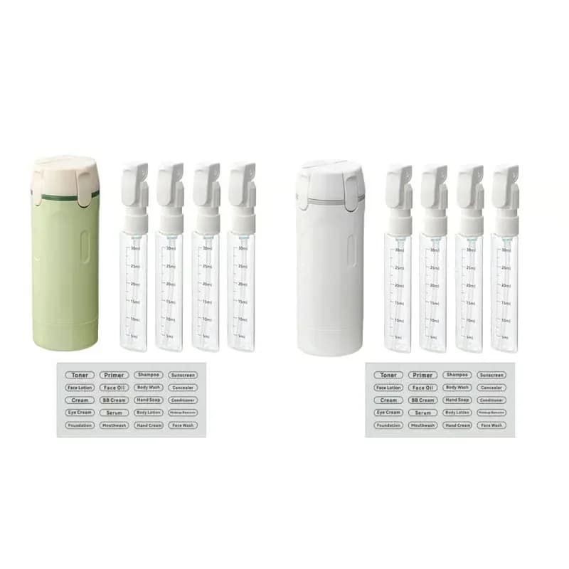 4-in-1 Leakproof Rotatable Travel Dispenser Set, Green - View 6