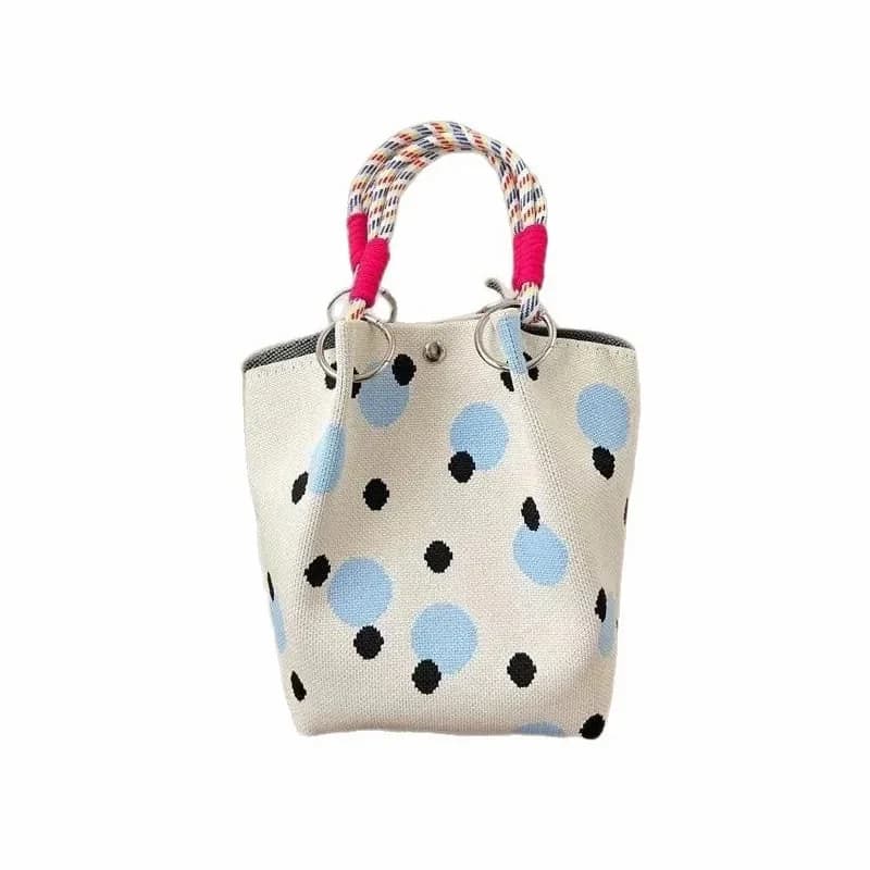 Polka Dot Handbag for Women – Roomy Classic Print Everyday Bag - View 10