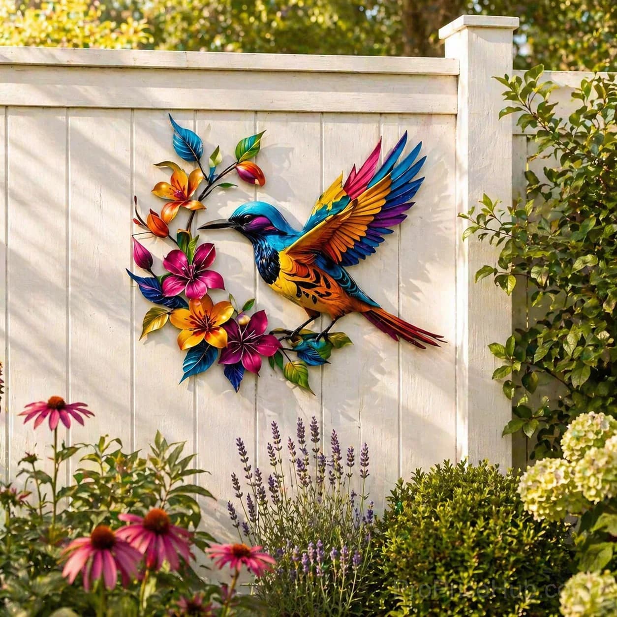 Hummingbird Bloom Metal Wall Art - View 20