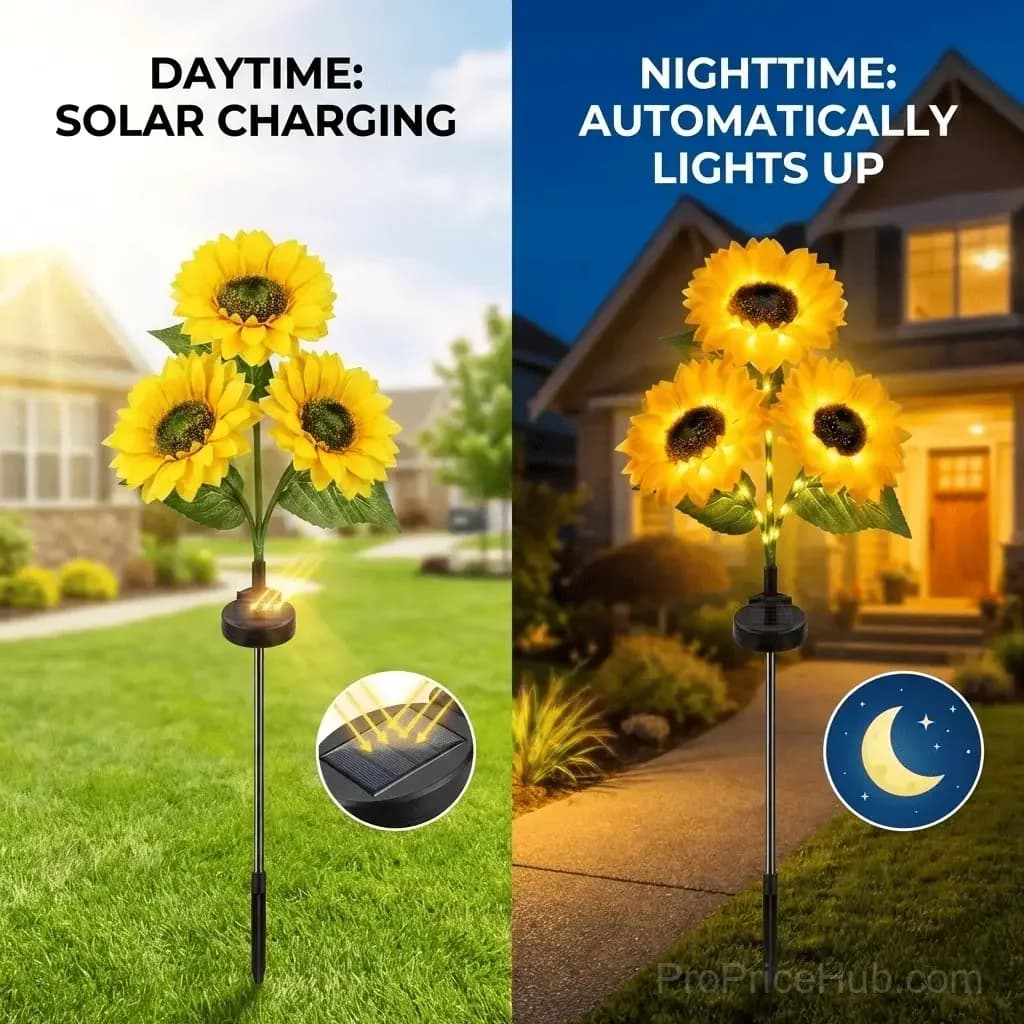 Outdoor Solar LED Sunflower Garden Lights - View 3