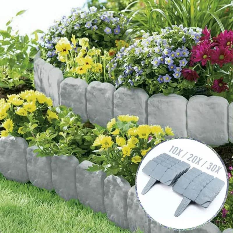 Simulated Stone Garden Fence Decorative Border - View 6