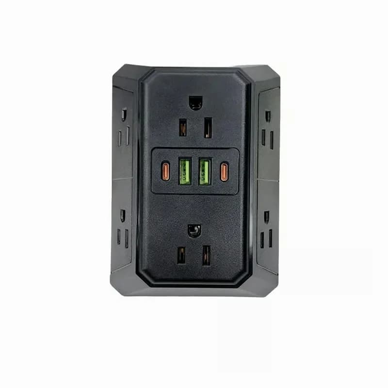 White 6-Outlet Multi Plug Wall Extender - View 2