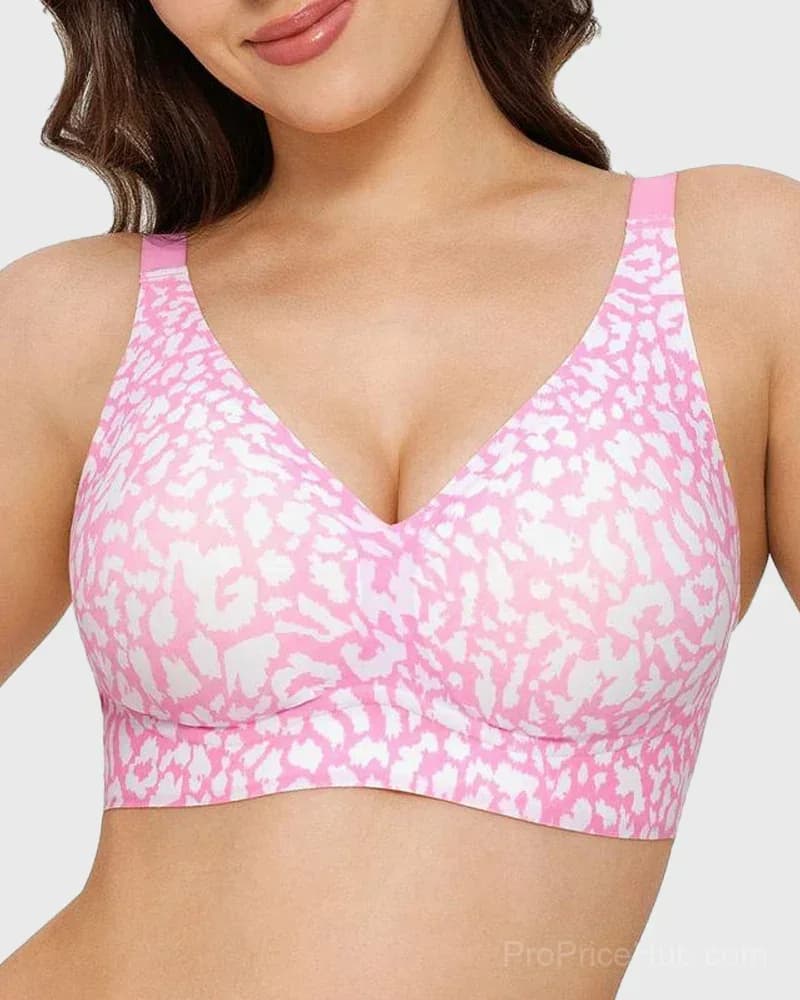 Wireless Leopard V-Neck Contour Bra - View 14