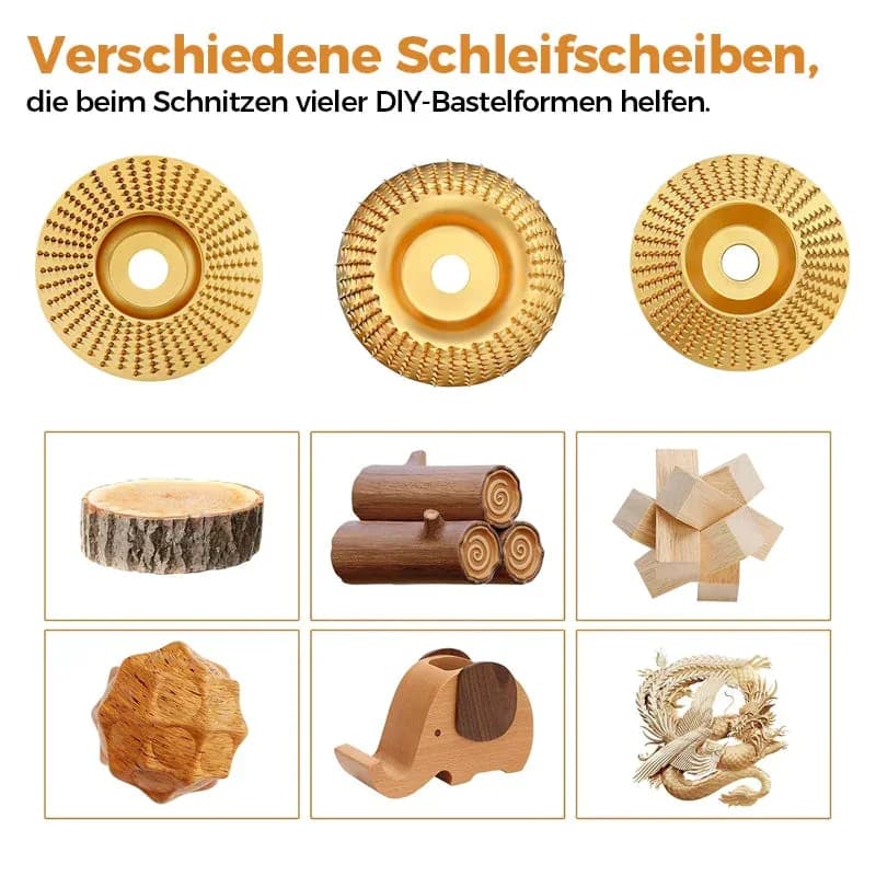 3-Piece High-Performance Wood Carving Disc Set - View 2