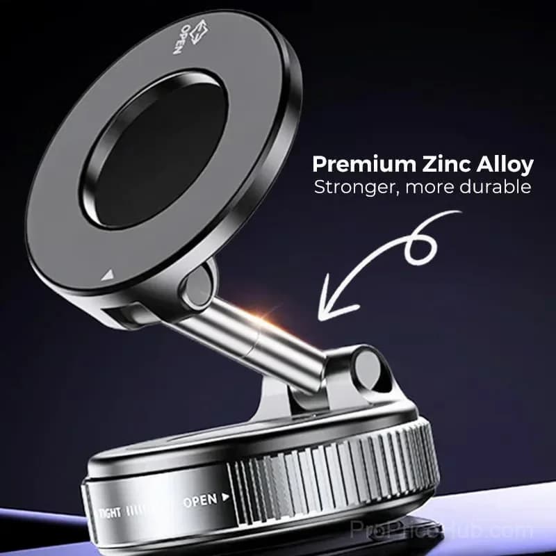 Foldable Magnetic Car Phone Holder, Black - View 16
