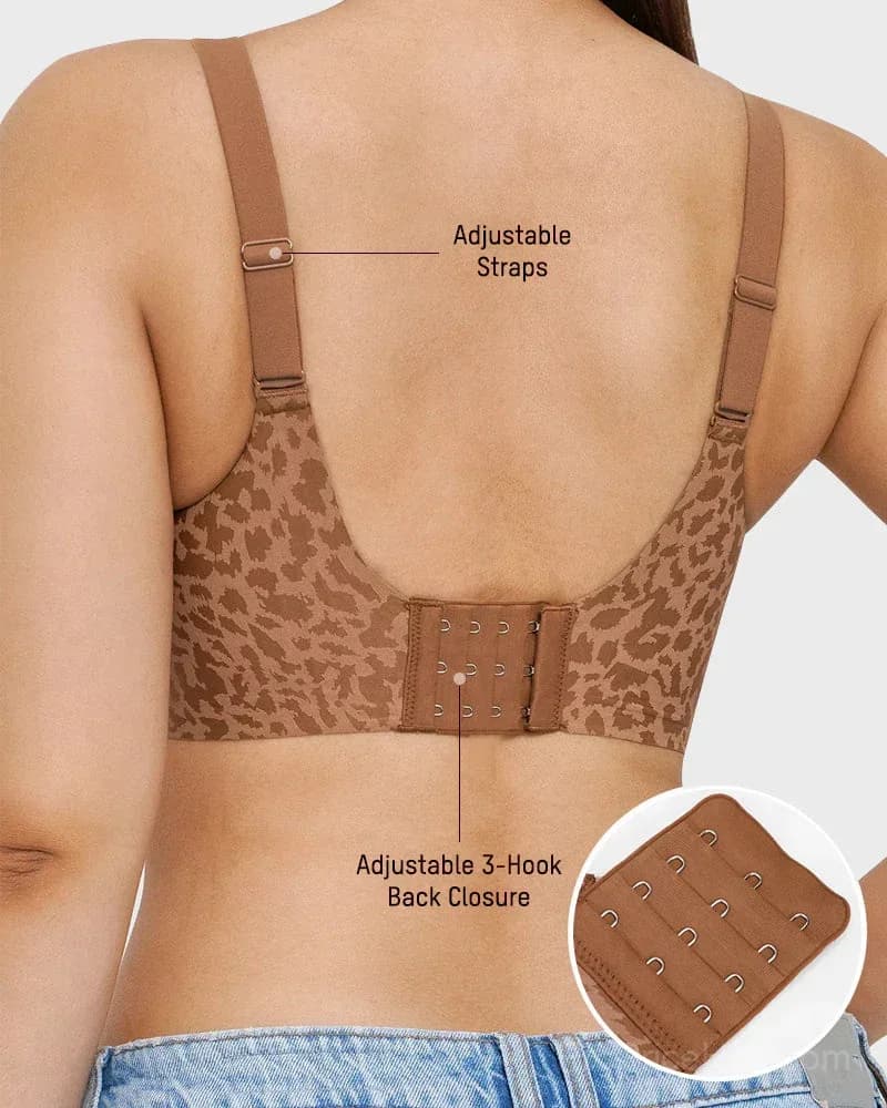 Wireless Leopard V-Neck Contour Bra - View 7