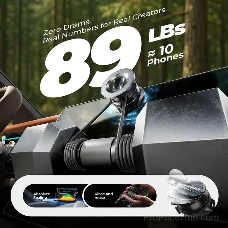 Foldable Magnetic Car Phone Holder, Black - View 10