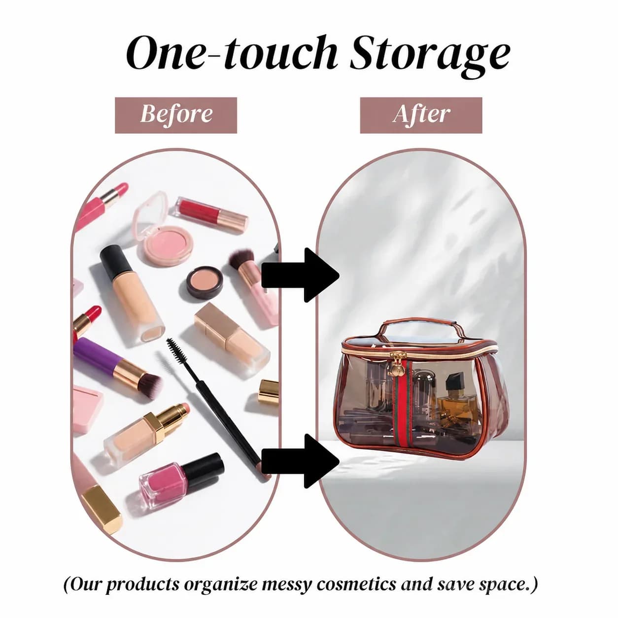 3-Piece Retro Vintage Vanity Bag Set, Large Capacity Makeup Organizer - View 8