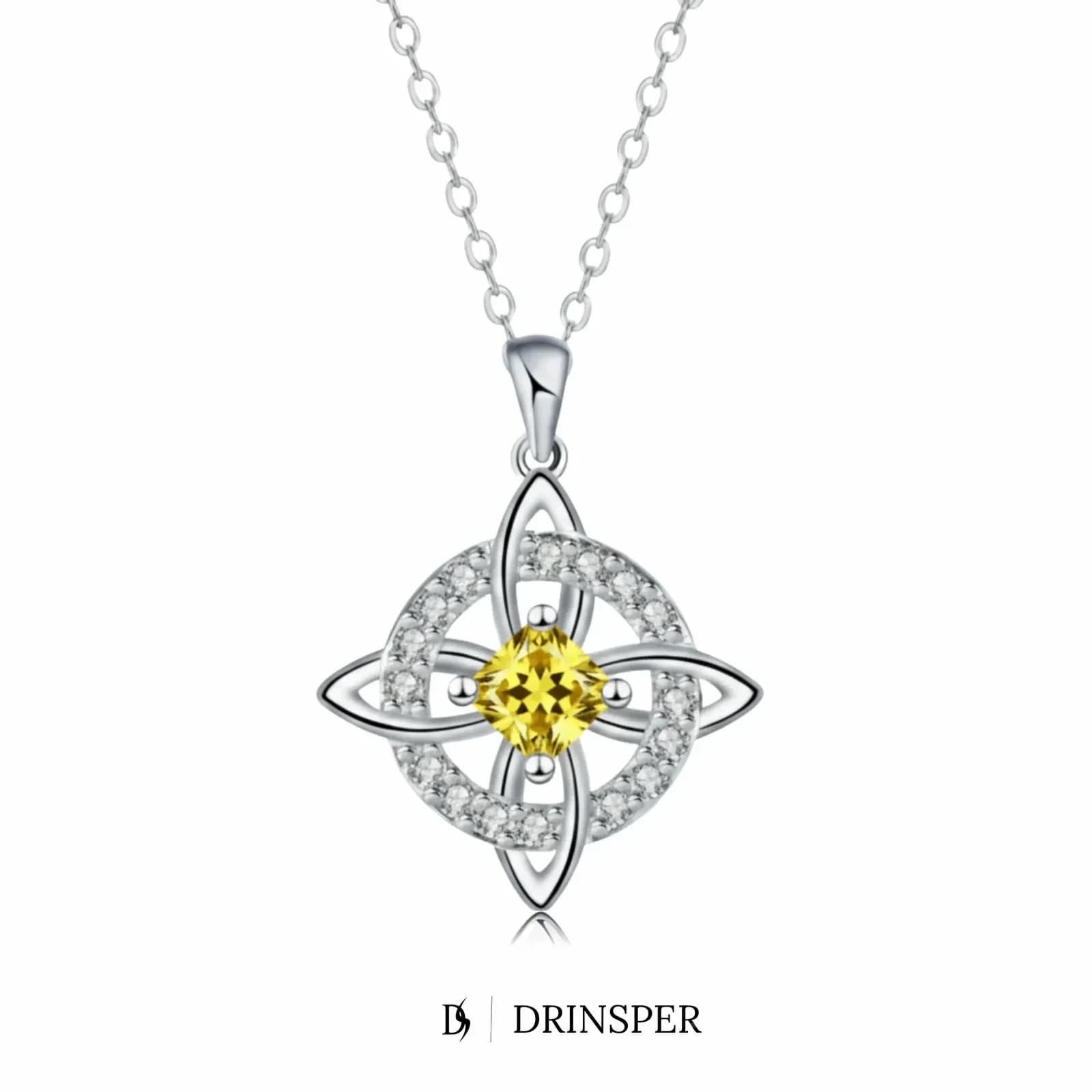 Natural Crystal Witches Knot Necklace – Birthstone Pendant Jewelry - View 12