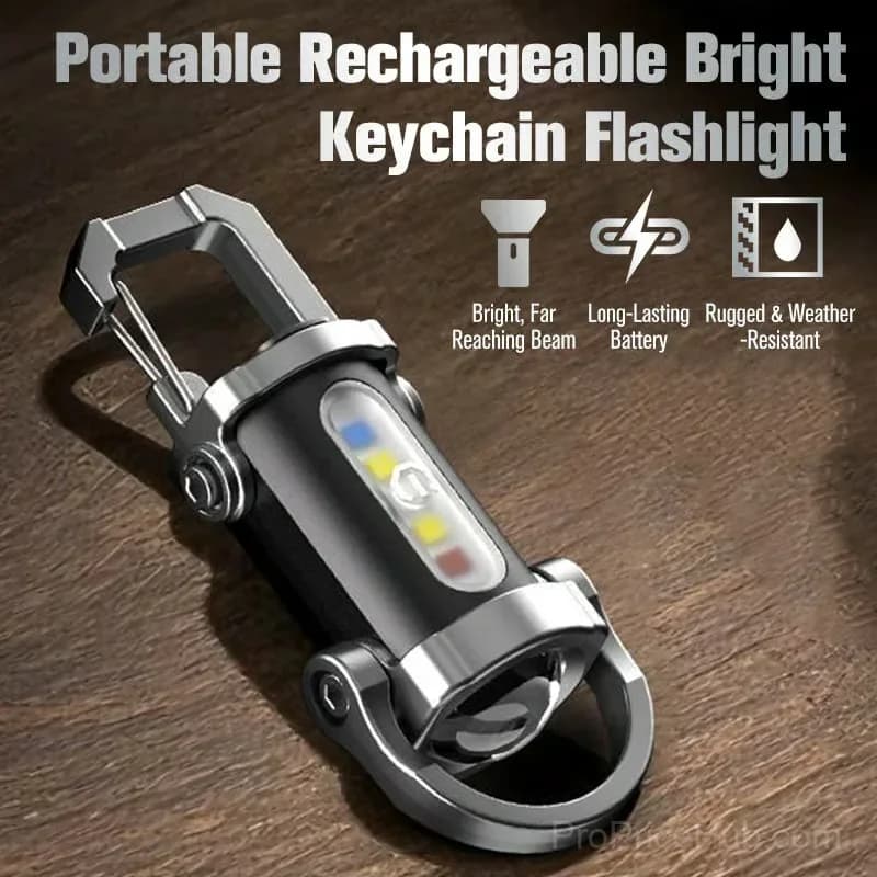 Portable Rechargeable LED Keychain Flashlight, 2-Pack - View 2