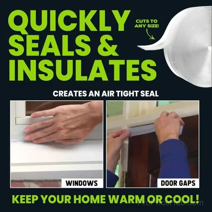 Transparent Draft Seal Insulation Tape, 6.6 ft x 25 mm - View 1
