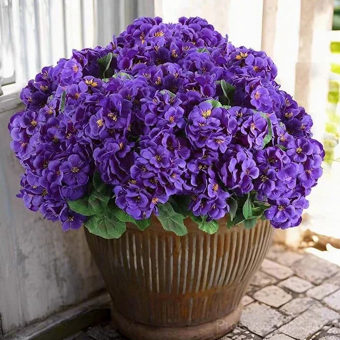 Bundled Artificial Geranium Flowers UV Resistant Outdoor Patio Decor - View 12