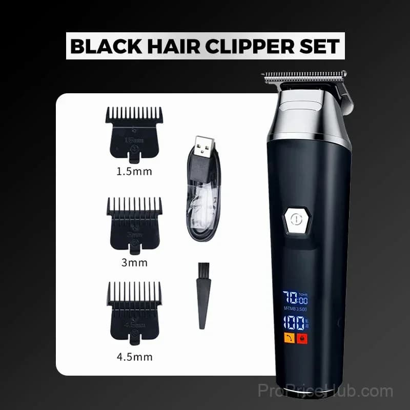 Diamond Black Digital Display Electric Hair Clipper Set - View 1