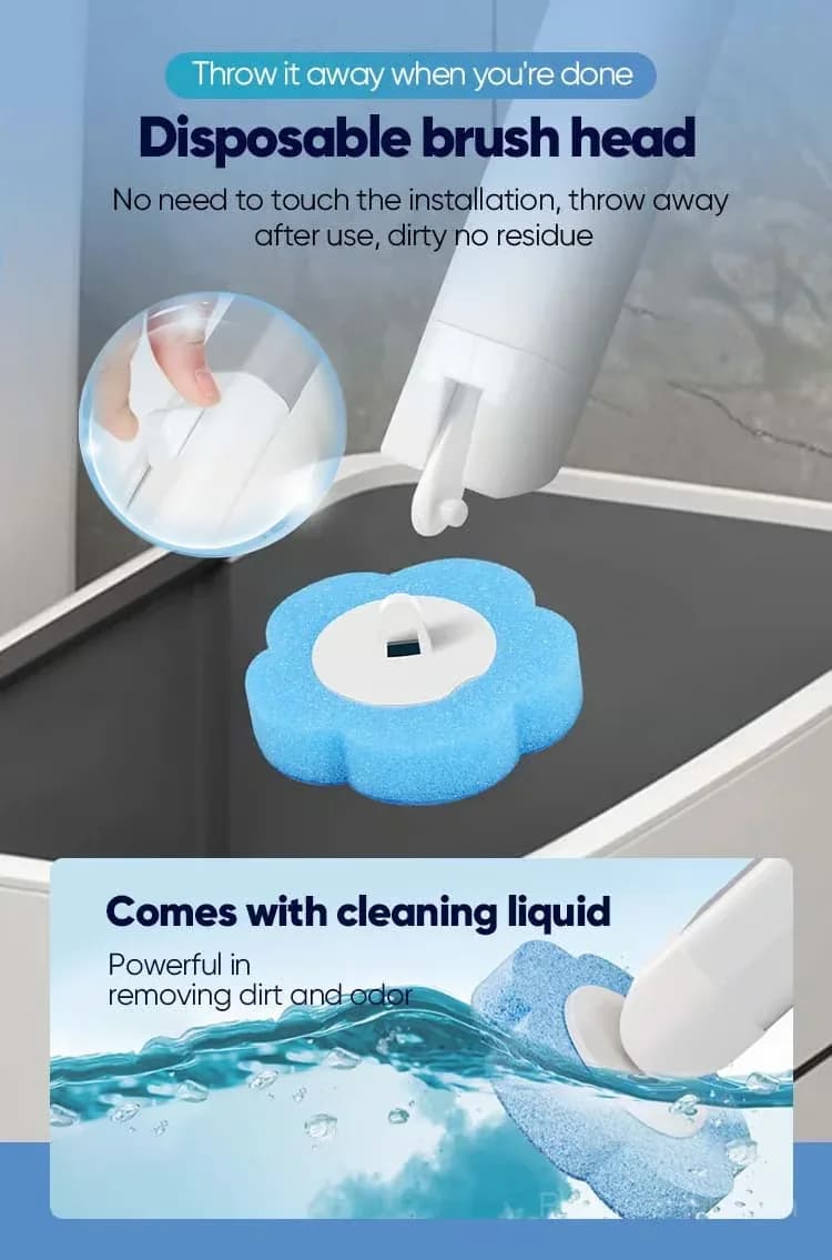 Disposable Toilet Cleaning Brush, 10-Pack Hygienic Mess-Free Heads - View 9