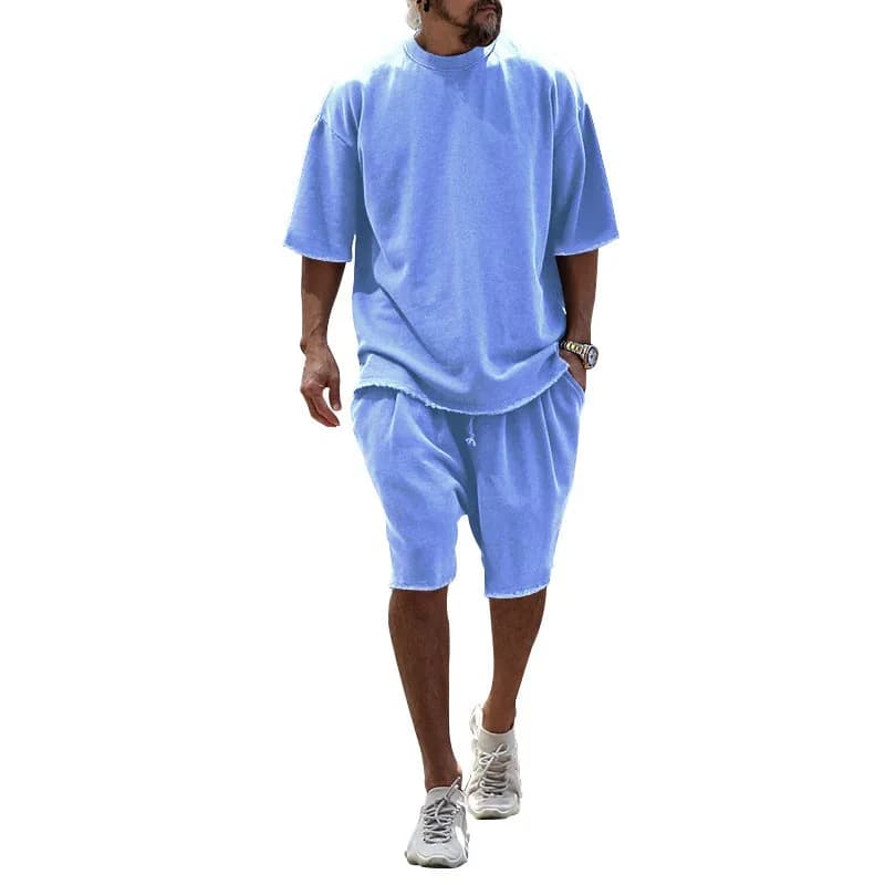 Men's Casual Loose Fit Solid Sports Set (M-8XL) - View 22