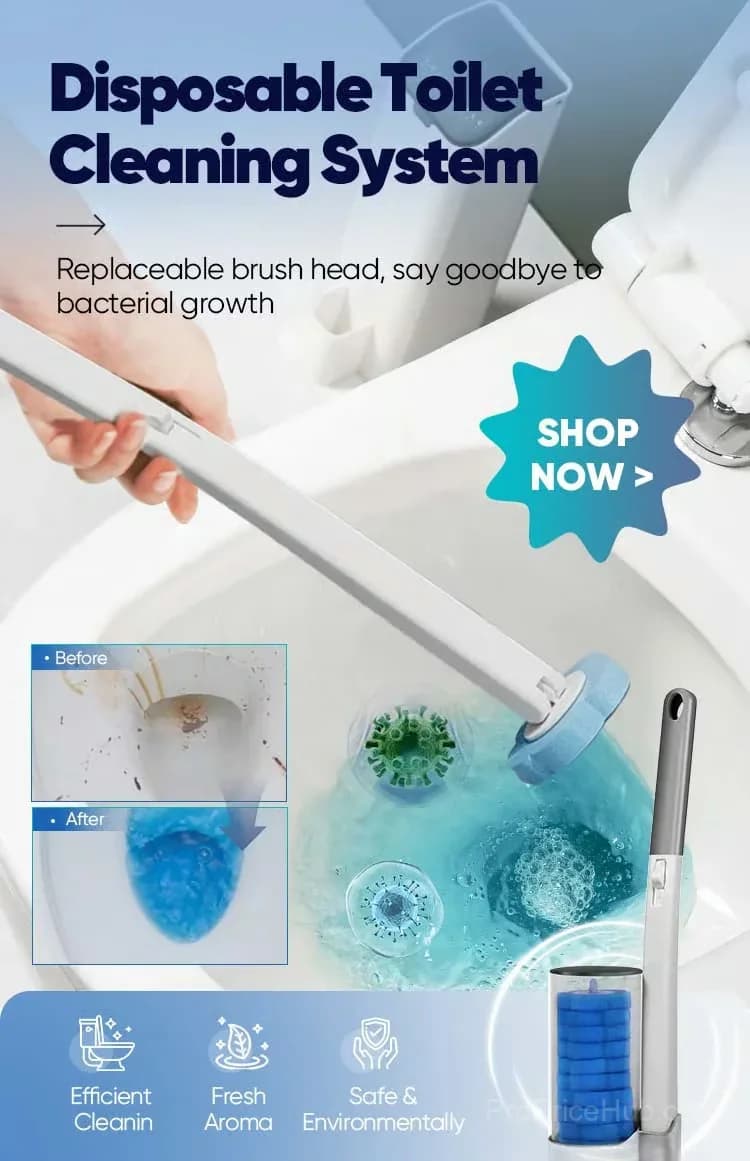 Disposable Toilet Cleaning Brush, 10-Pack Hygienic Mess-Free Heads - View 10