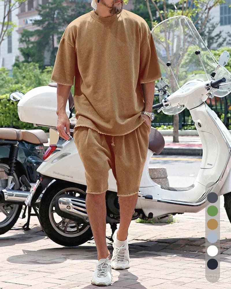 Men's Casual Loose Fit Solid Sports Set (M-8XL) - View 13