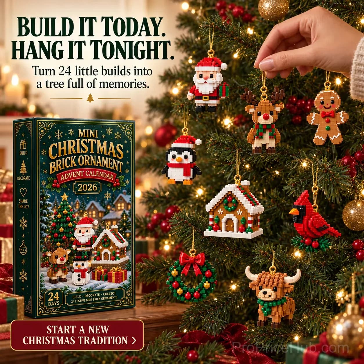 24-Day Mini Brick Christmas Ornament Advent Calendar - View 6
