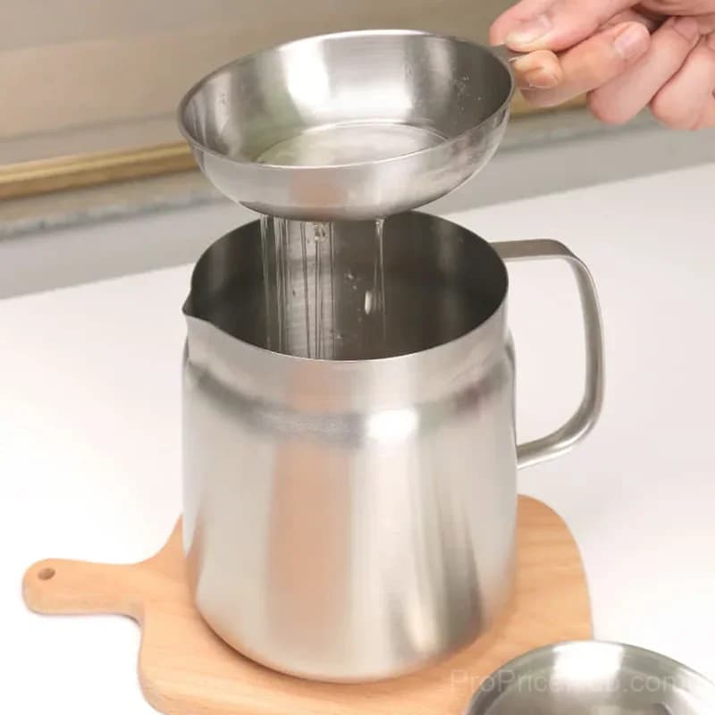 1.5L 304 Stainless Steel Oil Filter Pot with Strainer Net - View 5