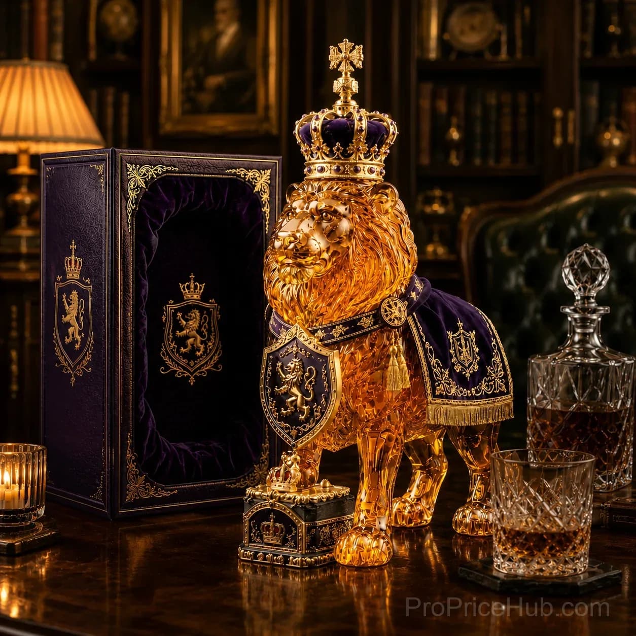 Collectible Crown 87th Anniversary Royal Lion Whiskey Bottle - View 1