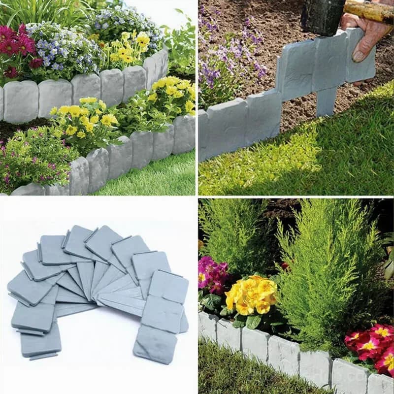 Simulated Stone Garden Fence Decorative Border - View 5