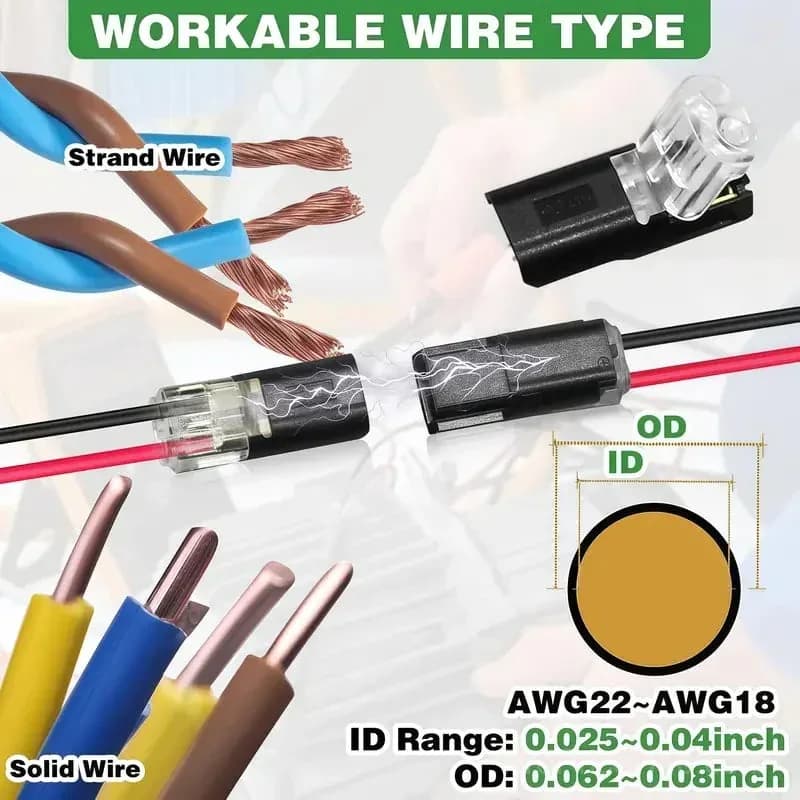 Double-Wire 2-Pin LED Light Strip Plug-in Connector - View 3