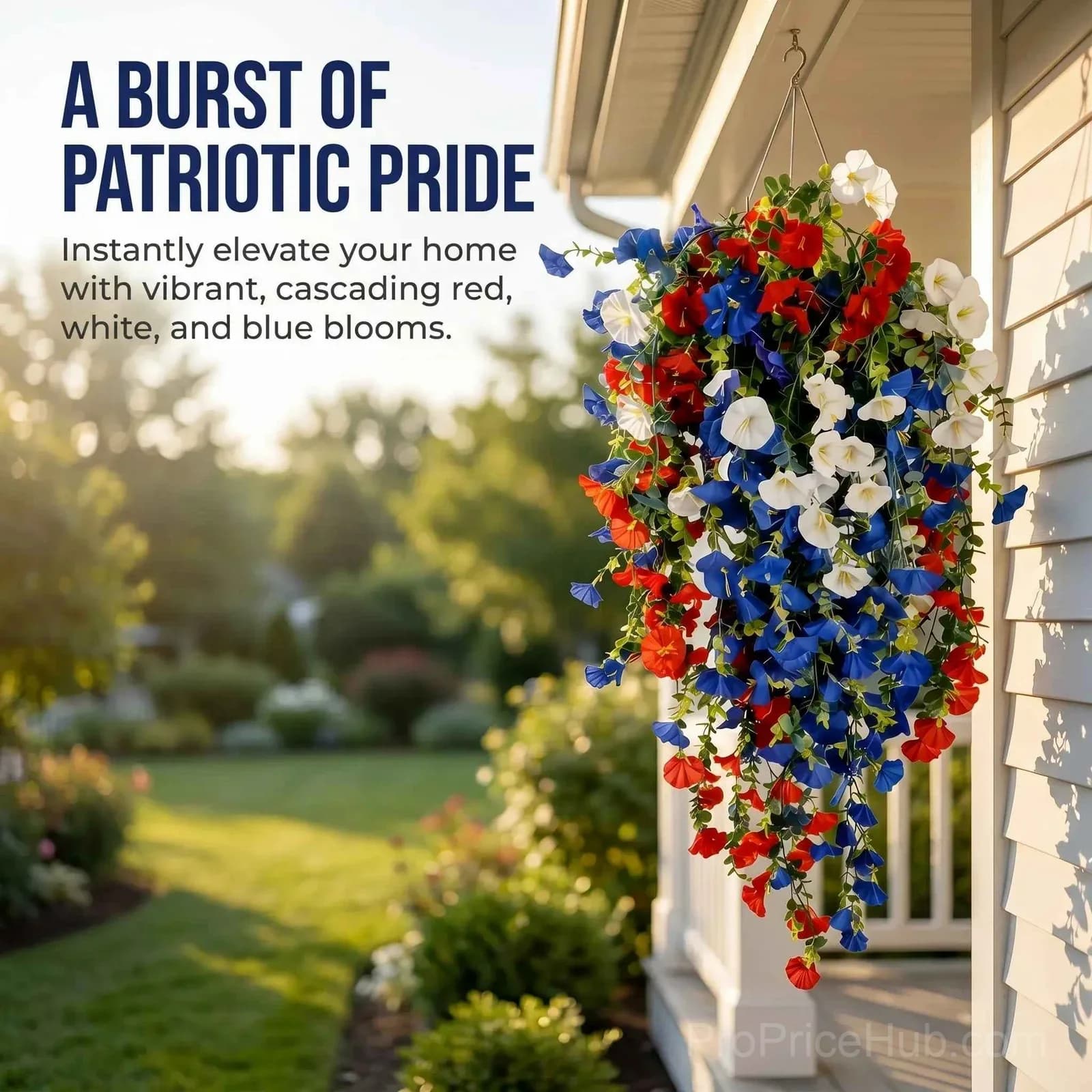 Patriotic Hanging Flower Baskets for America’s 250th Anniversary - View 4