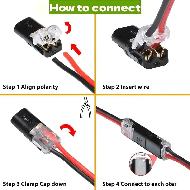 Double-Wire 2-Pin LED Light Strip Plug-in Connector - View 6