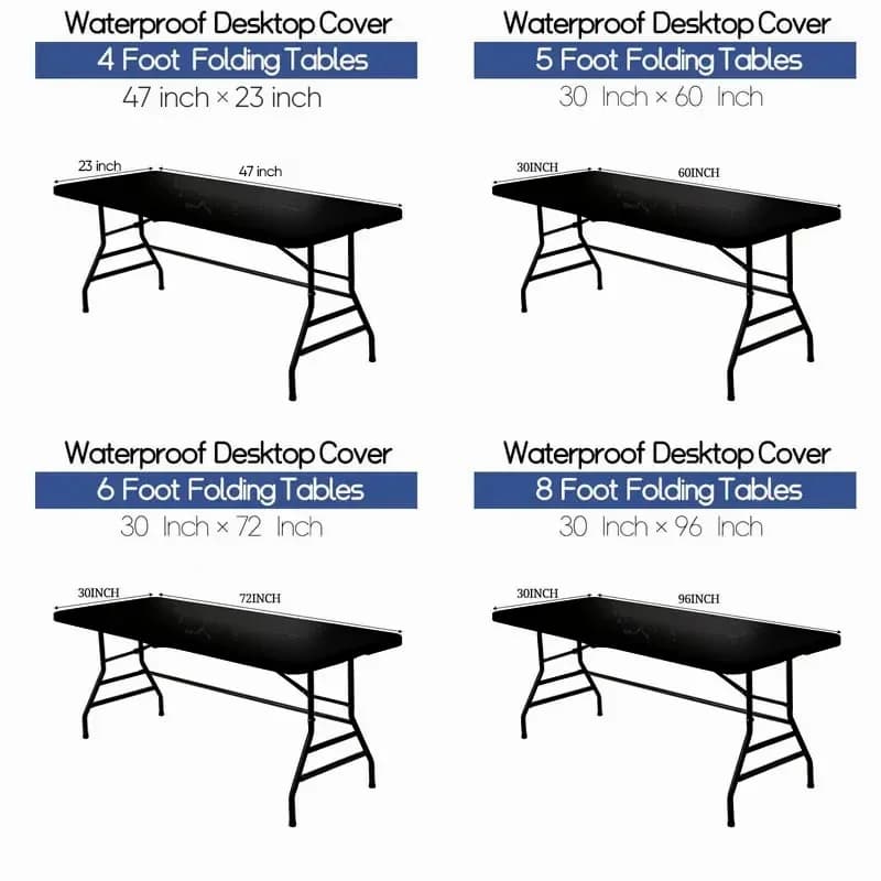 Stretch Fabric Table Top Cap Cover – Elastic Edge, Waterproof, Reusable - View 4