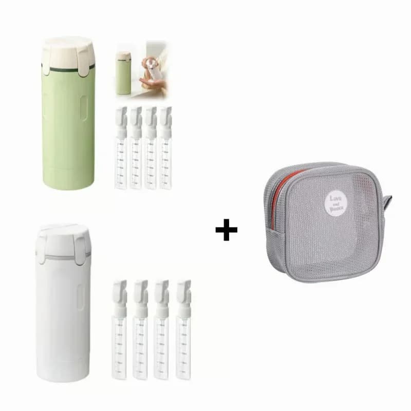 4-in-1 Refillable Travel Toiletry Dispenser, Green, No Bag - View 17