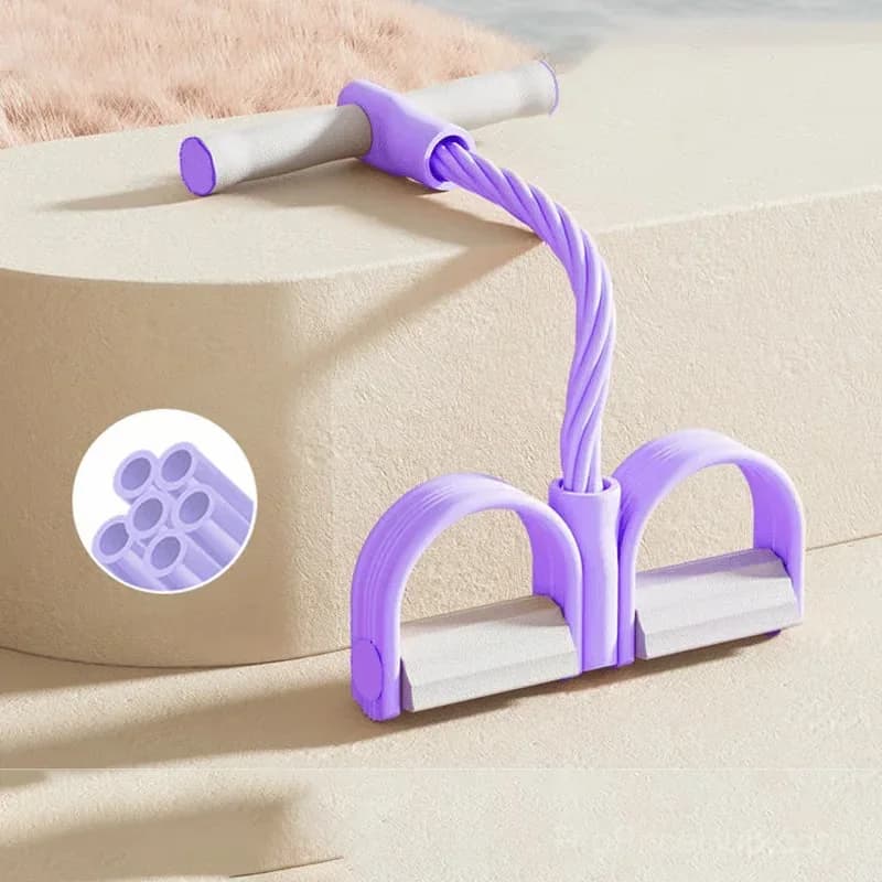 Pink Multifunction Pedal Resistance Band Exerciser - View 4
