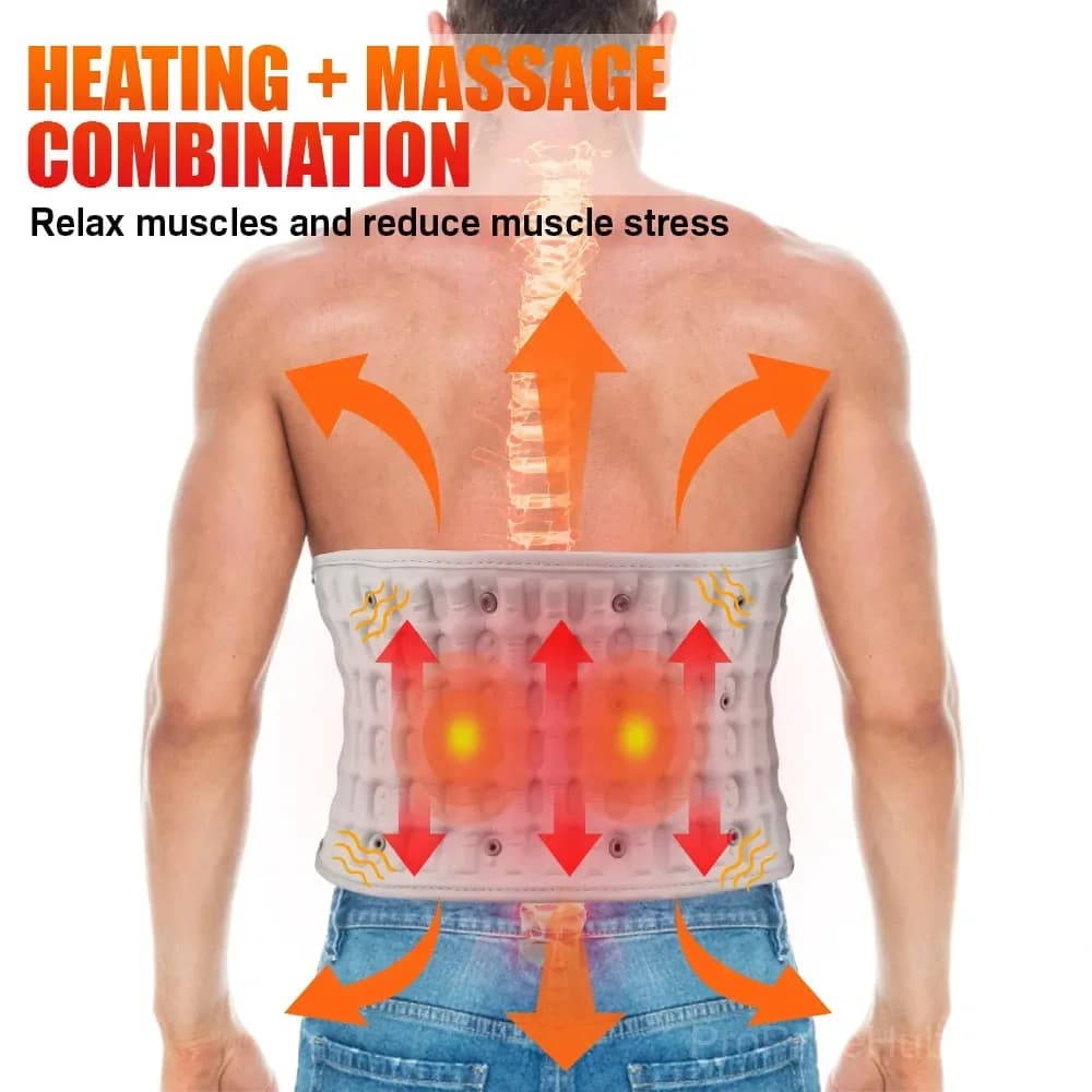 Rechargeable Back Support Belt with Heat, Vibration Massage and Air Columns - View 9