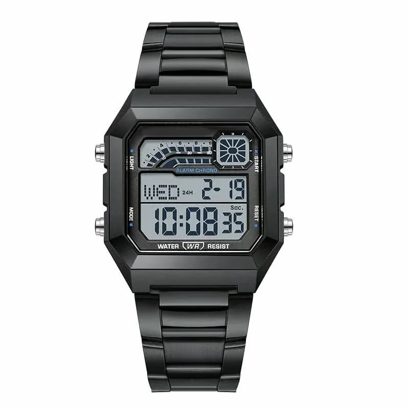 Unisex Gold Digital Watch with Square Luminous Display - View 10