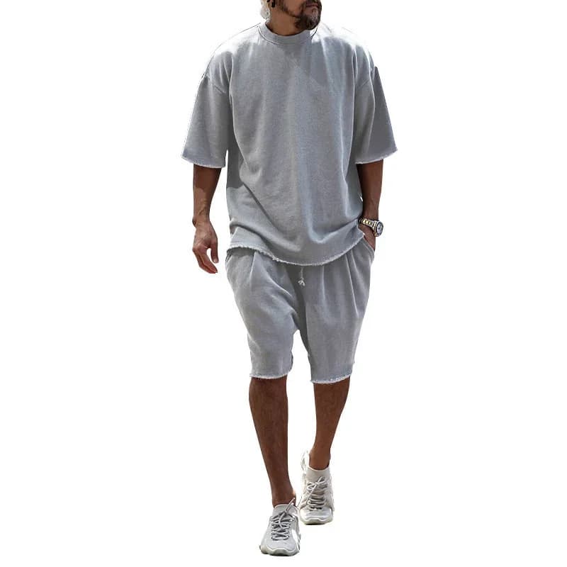 Men's Casual Loose Fit Solid Sports Set (M-8XL) - View 20