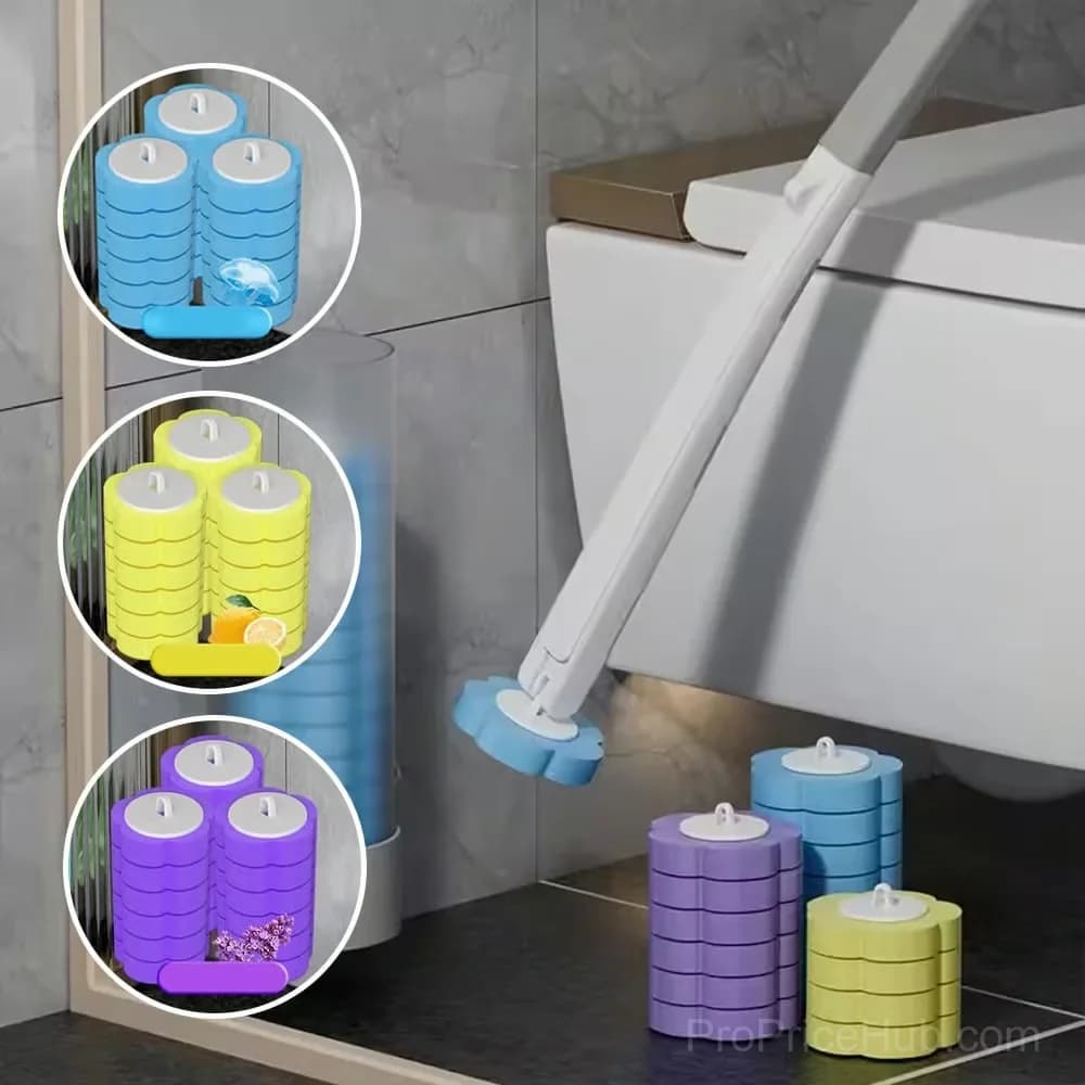 Disposable Toilet Cleaning Brush, 10-Pack Hygienic Mess-Free Heads - View 1