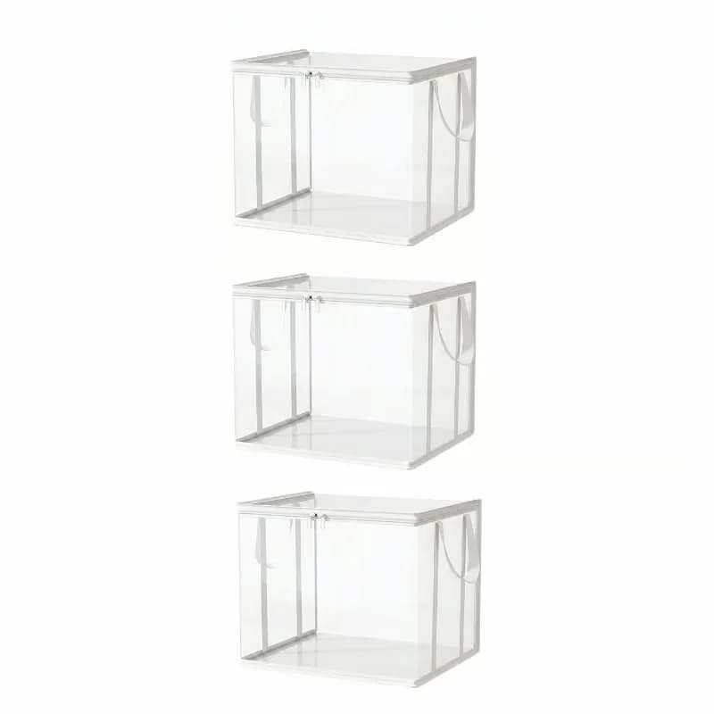 Large Clear Thick Plastic Storage Boxes with Hinged Lids, 2-Pack - View 9