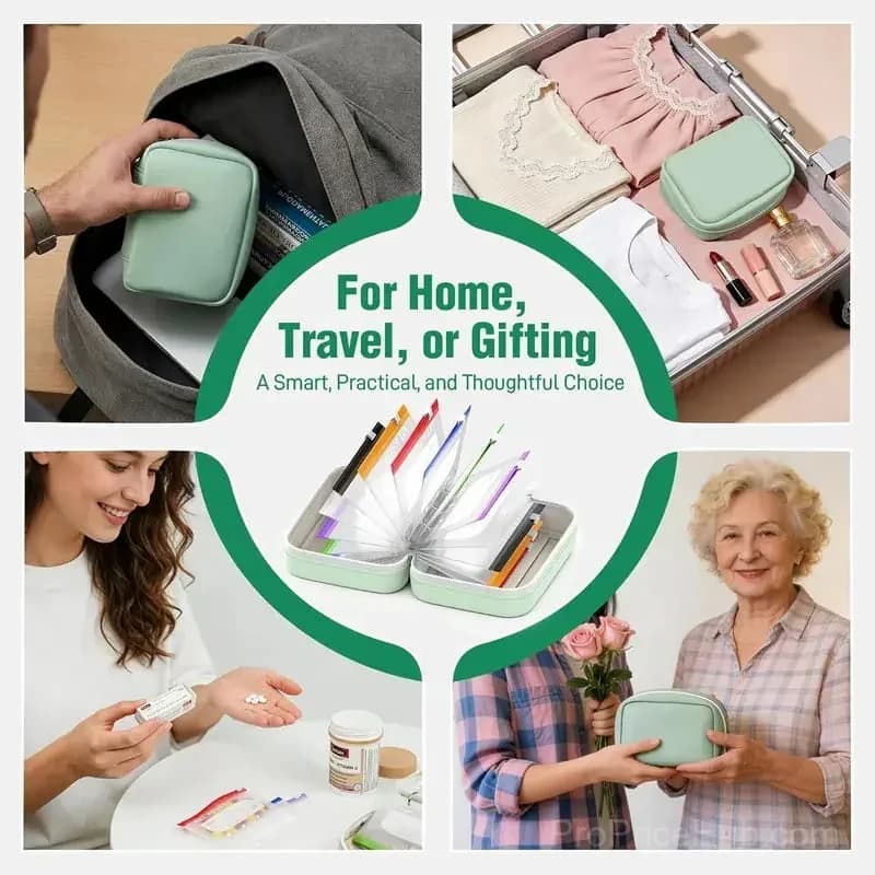 Waterproof Pill Pouch Set - 14 Bags for Storage & Organization - View 6