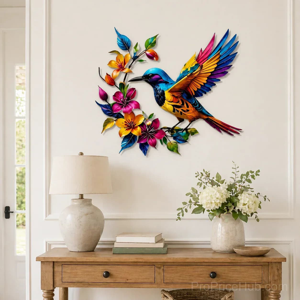 Hummingbird Bloom Metal Garden Wall Art - View 8